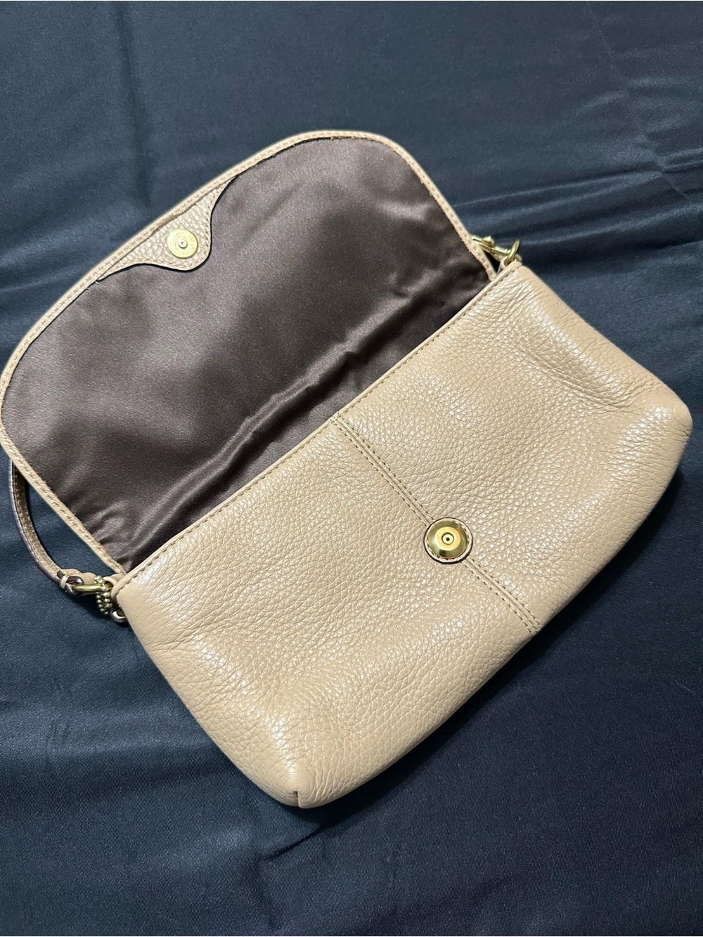 Coach Beige Pebble Leather Mini Bag with Top Strap - Picture 3 of 11